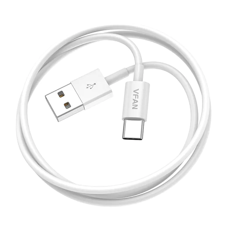 ⁨USB to USB-C Cable Vipfan X03, 3A, 1m (white)⁩ at Wasserman.eu