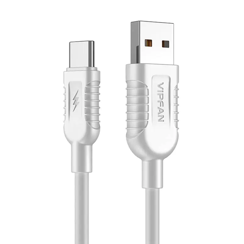 ⁨USB to USB-C Cable Vipfan X04, 5A, 1.2m (white)⁩ at Wasserman.eu