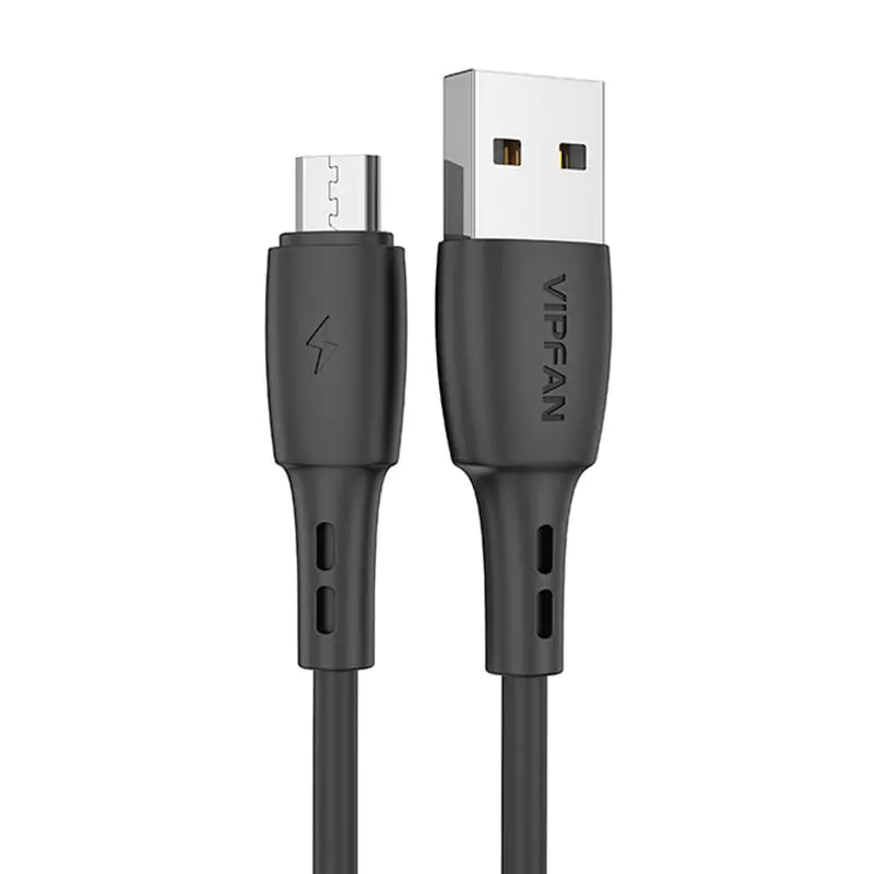 ⁨Kabel USB do Micro USB VFAN Racing X05, 3A, 1m (czarny)⁩ w sklepie Wasserman.eu