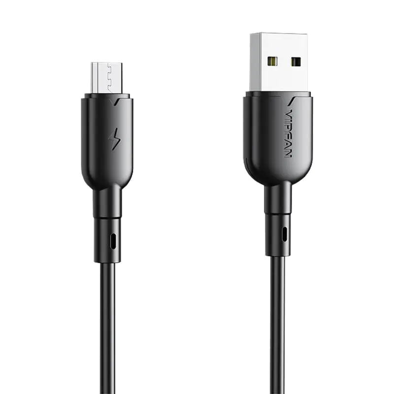 ⁨Kabel USB do Micro USB VFAN Colorful X11, 3A, 1m (czarny)⁩ w sklepie Wasserman.eu