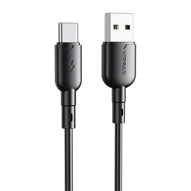 ⁨Kabel USB do USB-C VFAN Colorful X11, 3A, 1m (czarny)⁩ w sklepie Wasserman.eu