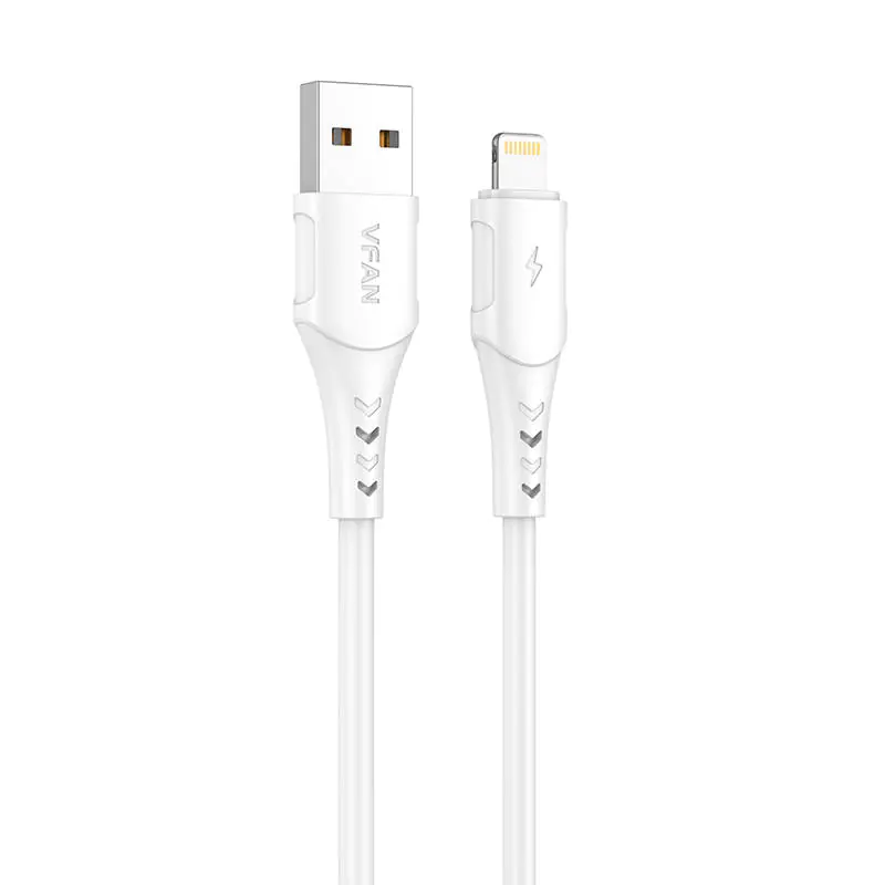 ⁨Kabel USB do Lightning VFAN Colorful X12, 3A, 1m (biały)⁩ w sklepie Wasserman.eu