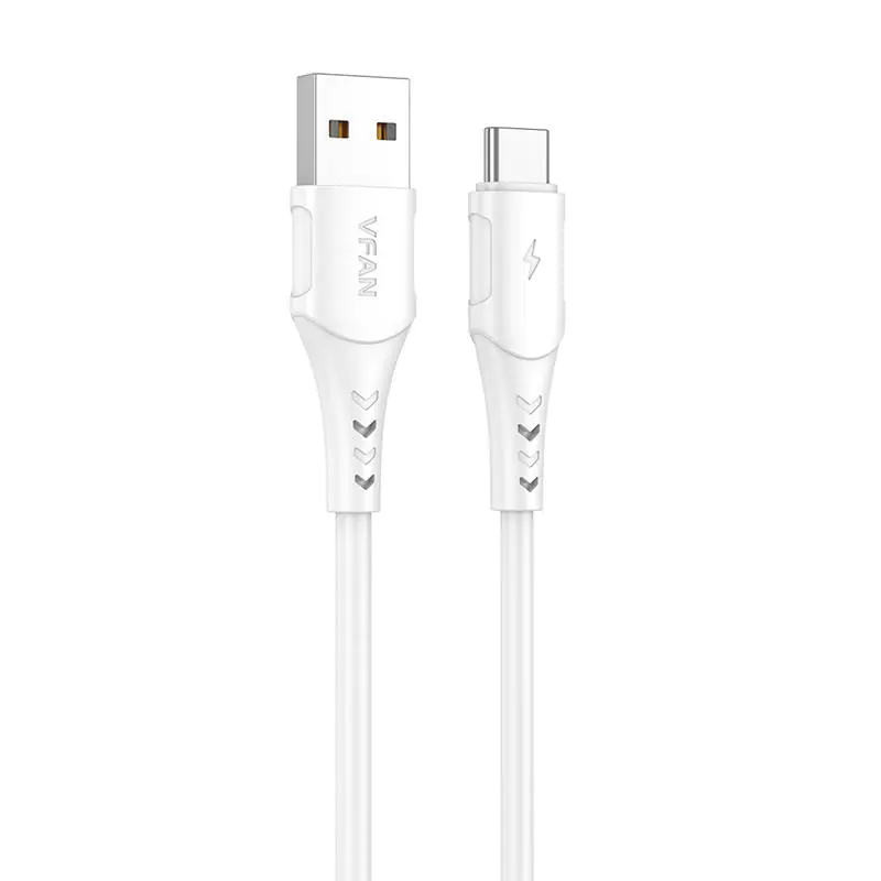 ⁨USB to USB-C Cable Vipfan Colorful X12, 3A, 1m (white)⁩ at Wasserman.eu