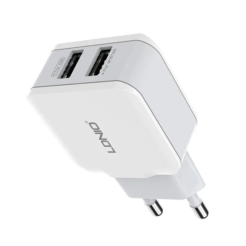 ⁨Ładowarka sieciowa LDNIO A2202, 2x USB, 12W (biała)⁩ w sklepie Wasserman.eu