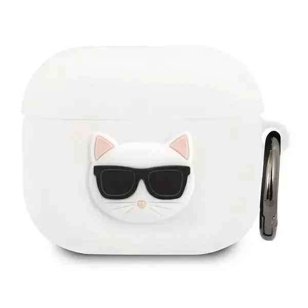 ⁨Karl Lagerfeld KLACA3SILCHWH AirPods 3 cover white/white Silicone Choupette⁩ at Wasserman.eu