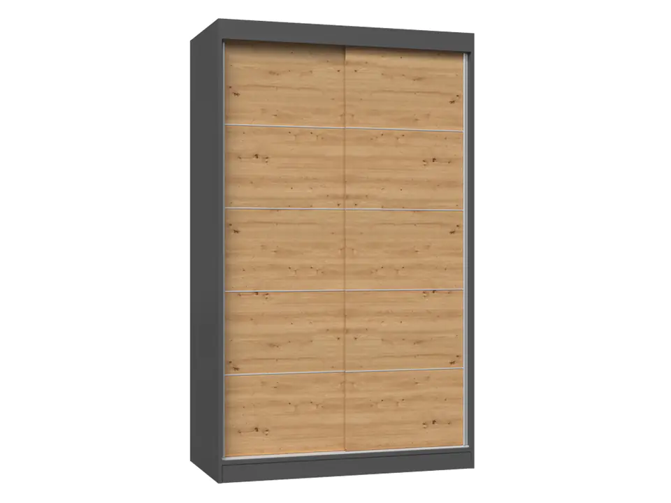 ⁨WARDROBE IGA 120 - ANTHRACITE ARTISAN OAK WITH MUNTIN BARS⁩ at Wasserman.eu