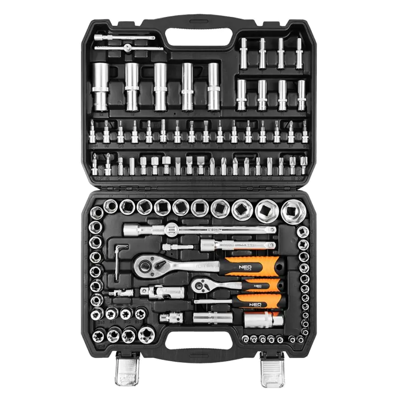 ⁨ZESTAW KLUCZY NASADOWYCH 1/2'',1/4'' 108 CZĘŚCI⁩ w sklepie Wasserman.eu