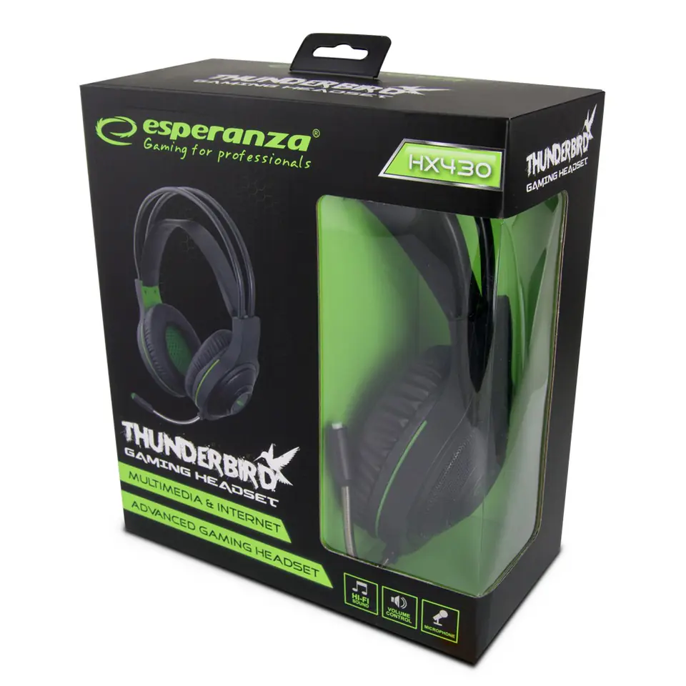 ⁨Stereo gaming headphones with microphone thunderbird⁩ at Wasserman.eu