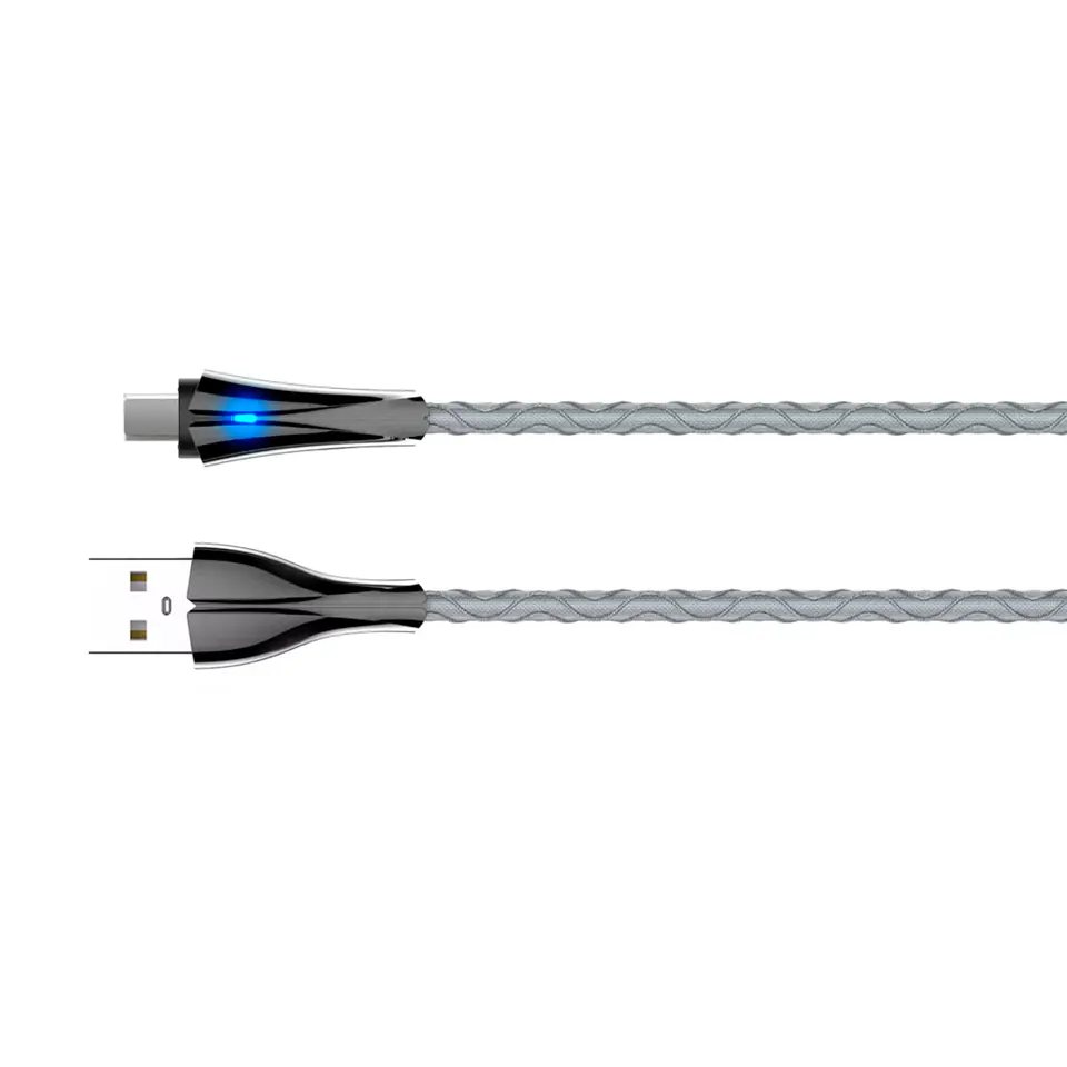 ⁨LDNIO USB-A/MICRO-USB CABLE LED 1m grey LS461M⁩ at Wasserman.eu