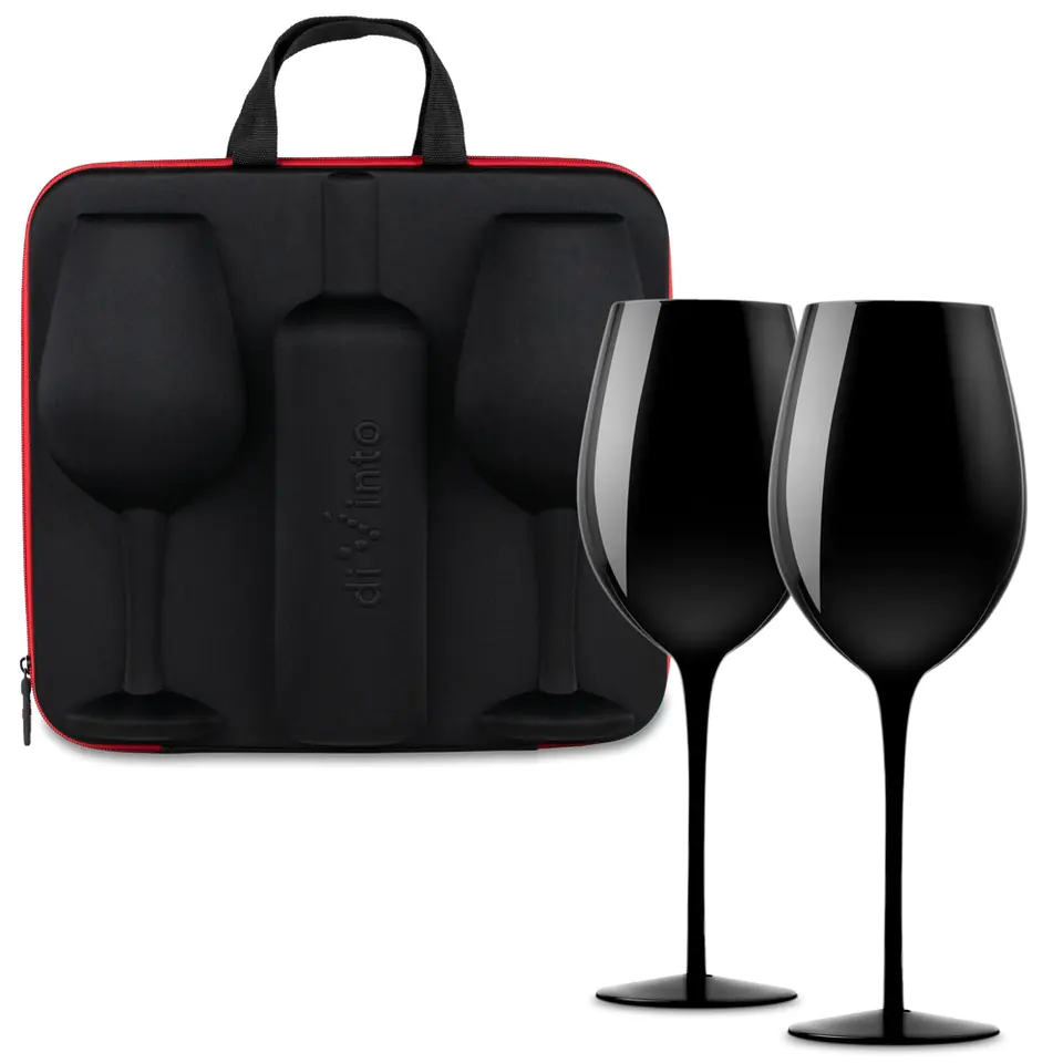 Etui na wino z kieliszkami zestaw prezent na ślub w sklepie Wasserman.eu