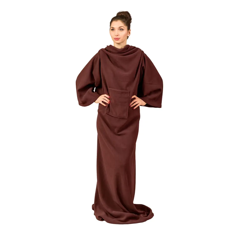 ⁨Blanket - Bathrobe Chocolate with sleeves POLISH⁩ at Wasserman.eu