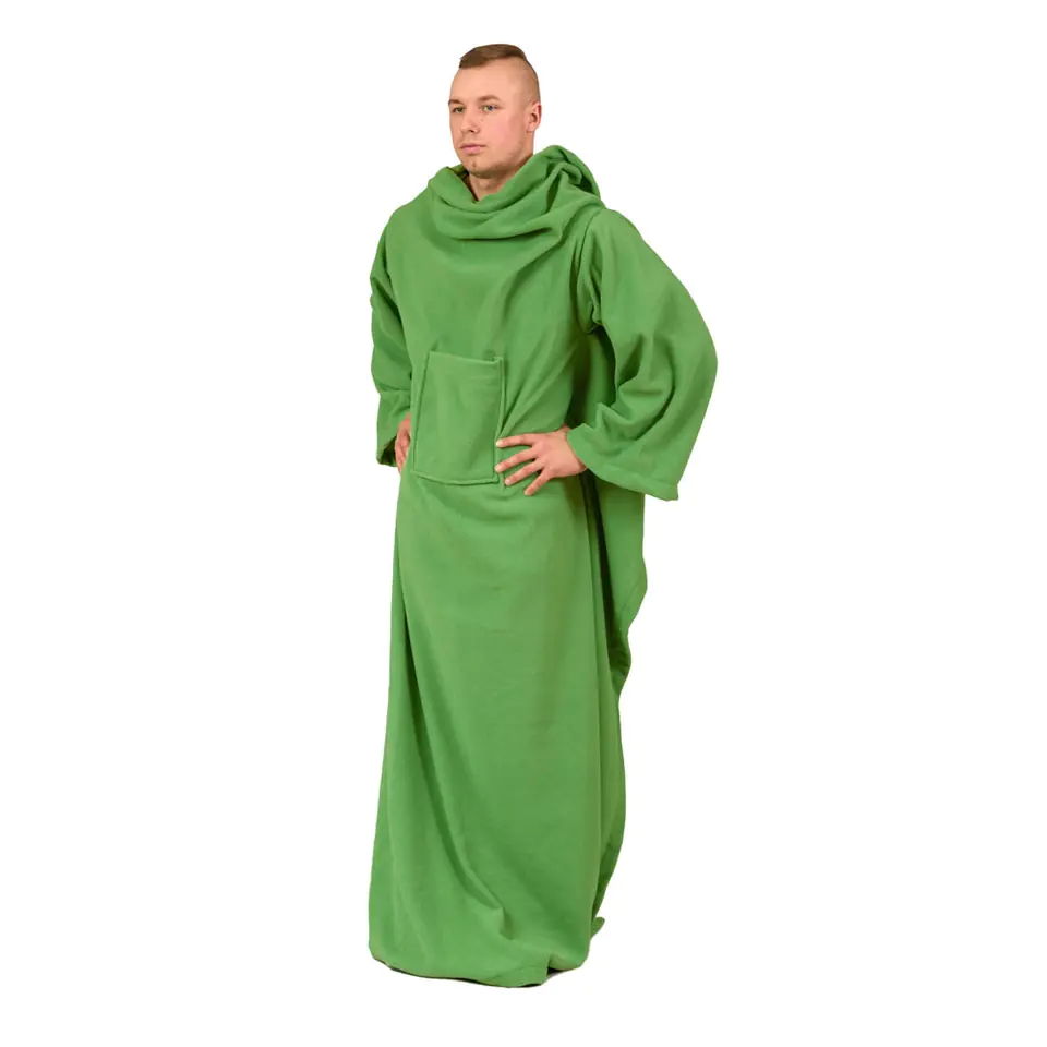 ⁨Blanket Bathrobe Pea blanket sleeves thick fleece⁩ at Wasserman.eu