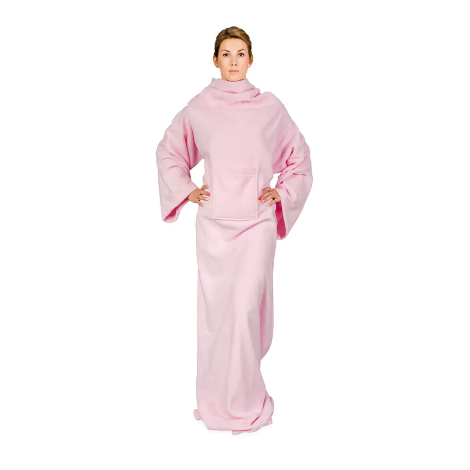 ⁨Blanket Bathrobe Bright Pink blanket with fleece sleeves⁩ at Wasserman.eu