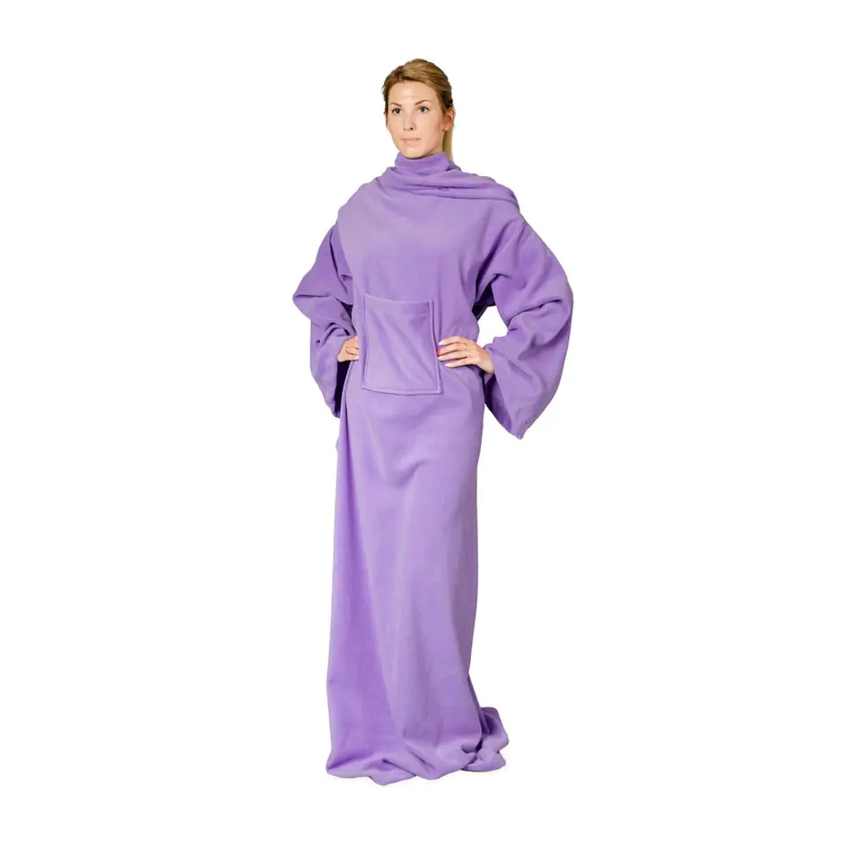 ⁨Blanket - Bathrobe Heather blanket with fleece sleeves⁩ at Wasserman.eu