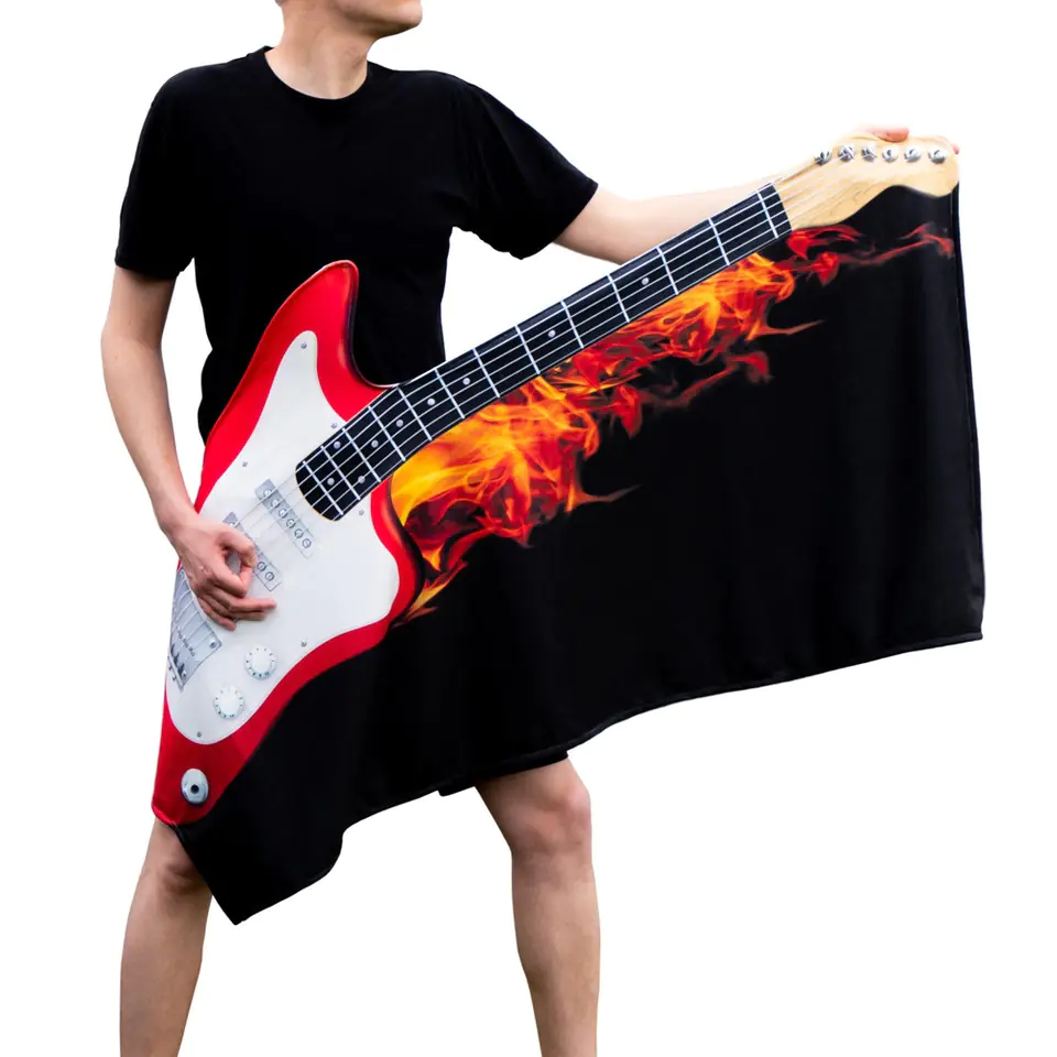 ⁨Towel Beach Guitar Gift for Musician POLISH⁩ at Wasserman.eu