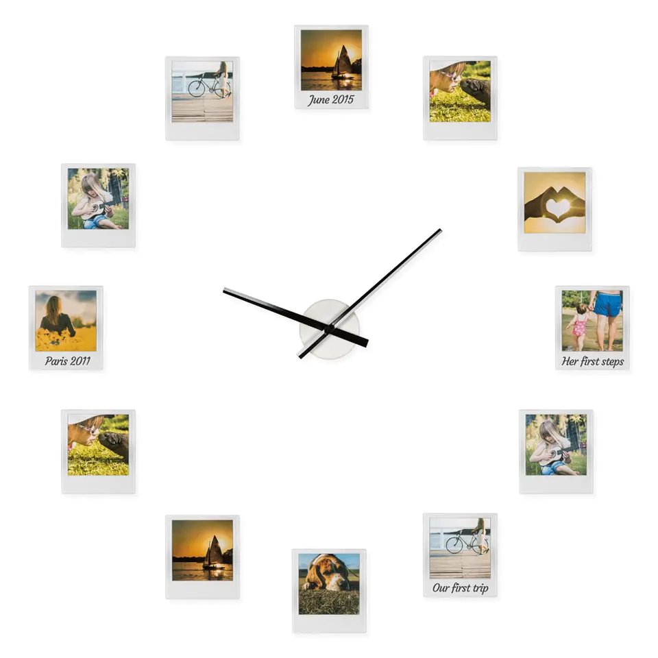 ⁨Zegar z ramkami na zdjęcia na ścianę ramki galeria⁩ w sklepie Wasserman.eu