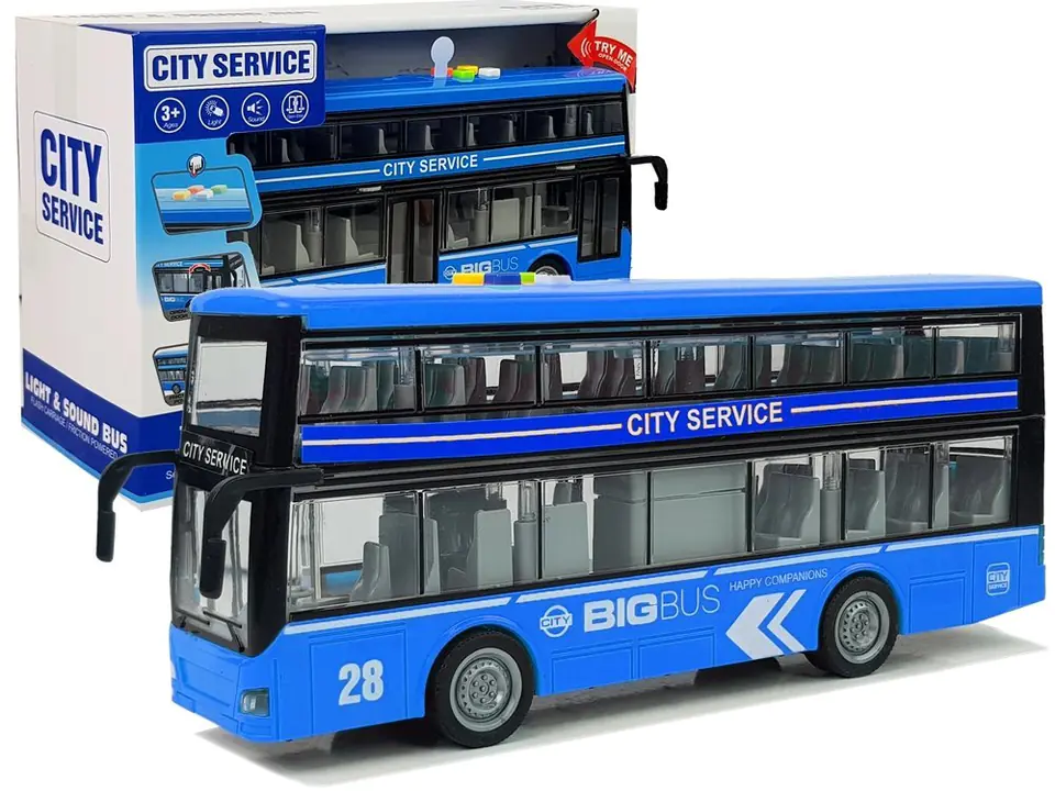 ⁨Double-decker Fractional Bus Light Sound 1:16 Blue⁩ at Wasserman.eu