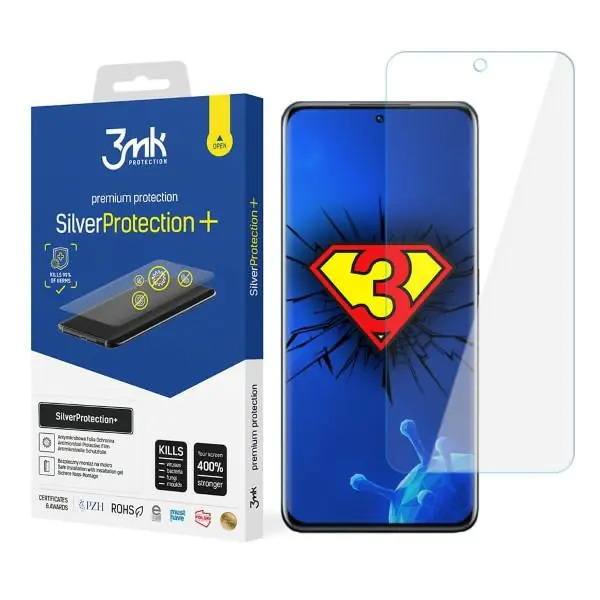 ⁨3MK Silver Protect+ Oppo A57 4G/5G / A57e / A57s Antimicrobial Film Wet Mounted⁩ at Wasserman.eu