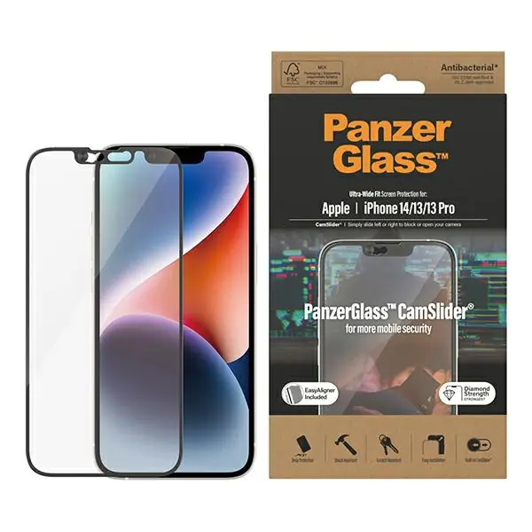 ⁨PanzerGlass Ultra-Wide Fit iPhone 14 / 13 / 13 Pro 6.1" Screen Protection CamSlider Antibacterial Easy Aligner Included 2795⁩ w sklepie Wasserman.eu