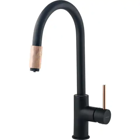 ⁨KITCHEN MIXER WITH SWIVEL SPOUT AND CONNECTION TO WATER FILTER DEANTE BLACK COPPER ASTER⁩ at Wasserman.eu