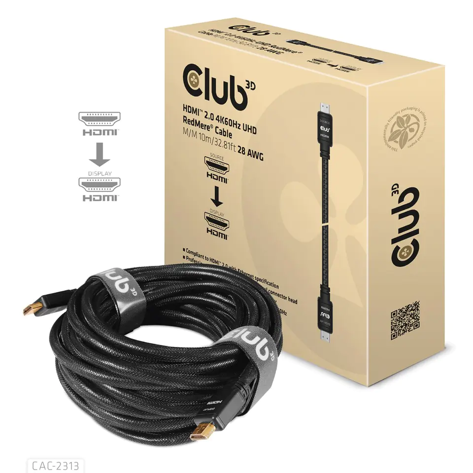 ⁨CLUB3D HDMI 2.0 4K60Hz RedMere cable 10m/32.8ft⁩ at Wasserman.eu