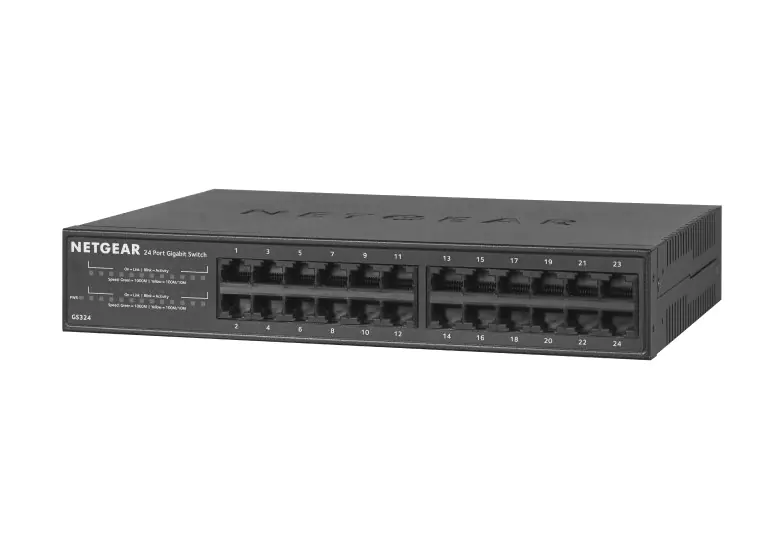NETGEAR GS324 Nie zarządzany Gigabit Ethernet (10/100/1000) Czarny w sklepie Wasserman.eu