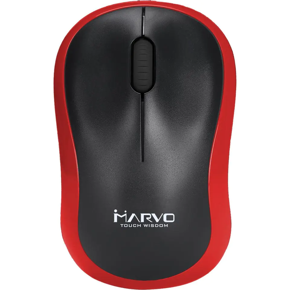 ⁨Mysz MARVO DWM100RD optyczna 1000dpi 2,4GHz bezprzewodowa czarno-czerwona⁩ w sklepie Wasserman.eu