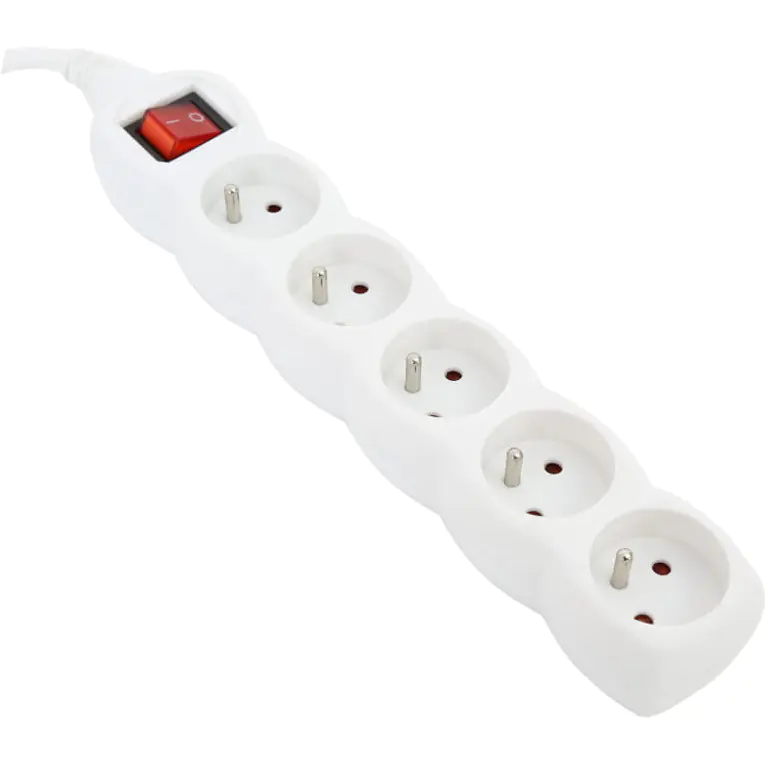 ⁨OMEGA POWER STRIP 3M 16A 5 SOCKETS TYPE E FRENCH WHITE[41343]⁩ at Wasserman.eu