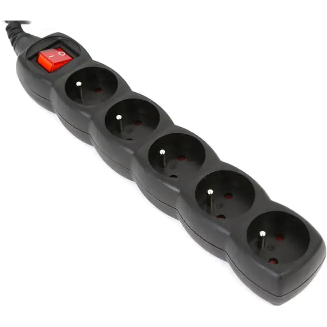 ⁨OMEGA POWER STRIP 3M 16A 5 SOCKETS TYPE E FRENCH BLACK[41106]⁩ at Wasserman.eu