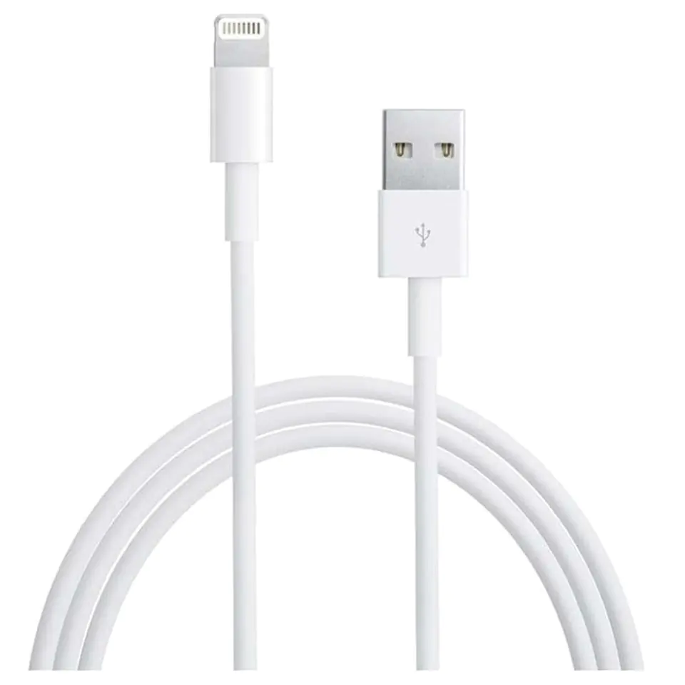 ⁨Kabel 1m szybki przewód USB USB-A do Lightning do Apple Biały⁩ w sklepie Wasserman.eu