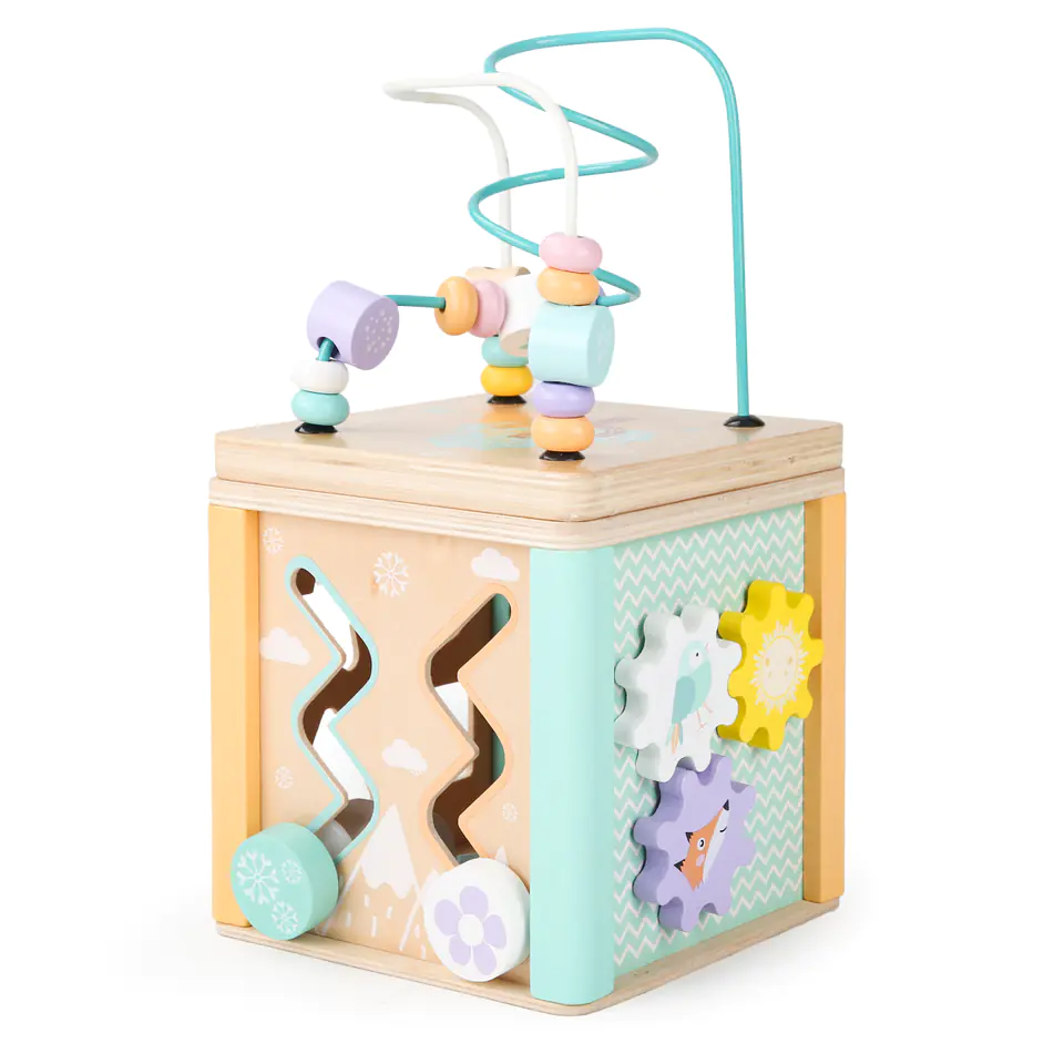 ⁨Drewniana kostka edukacyjna, sorter mula ECOTOYS⁩ w sklepie Wasserman.eu