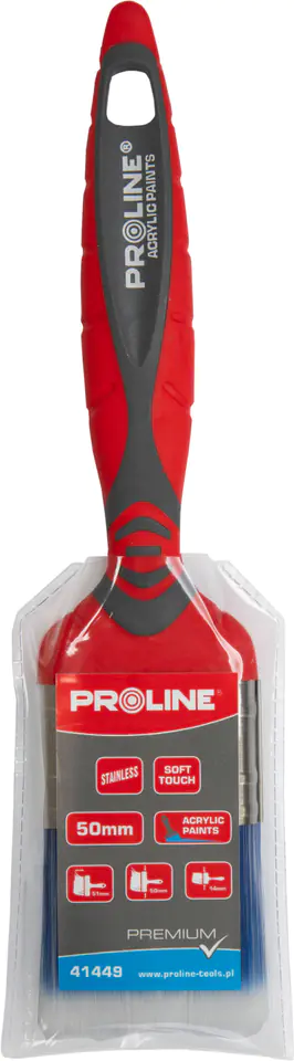 ⁨Pędzel płaski premium 20mm,rączka 2k-tpr,ss,akryl,proline⁩ w sklepie Wasserman.eu