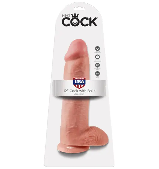 ⁨King Cock 12" Cock with Balls Flesh⁩ at Wasserman.eu