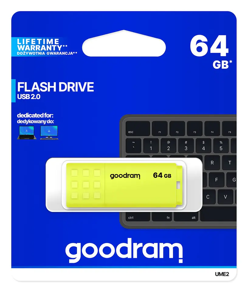 ⁨Pendrive UME2 64GB USB 2.0 Yellow⁩ at Wasserman.eu