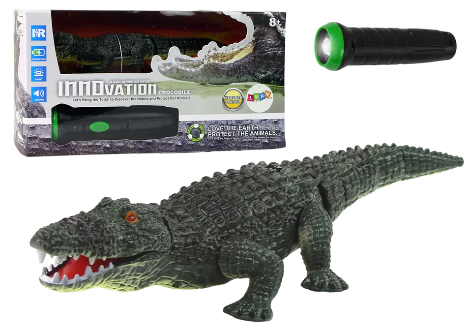 ⁨Remote controlled crocodile flashlight control⁩ at Wasserman.eu