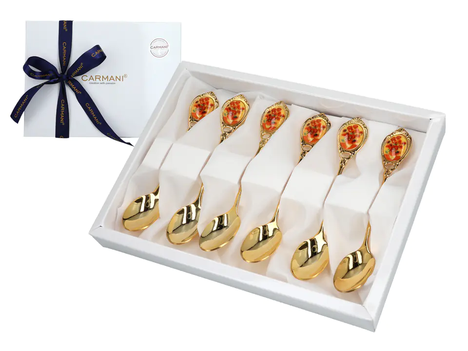 ⁨Set 6 teaspoons - V. van Gogh, Sunflowers (CARMANI)⁩ at Wasserman.eu