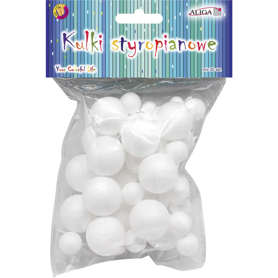 ⁨Styrofoam balls mix sizes 50 pcs. KS-3456 ALIGA⁩ at Wasserman.eu