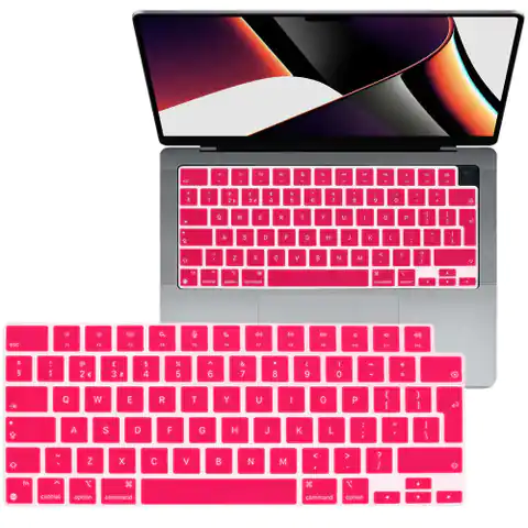 ⁨Nakładka ochronna Alogy silikonowa na klawiaturę do Apple Macbook Pro 14/16 M1 2021 Różowa⁩ w sklepie Wasserman.eu