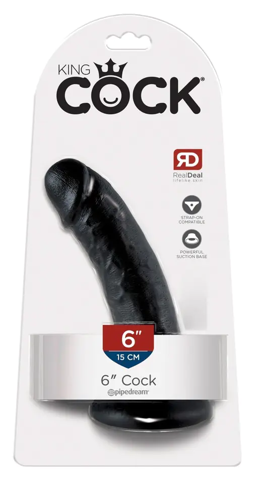 ⁨King Cock 6" Cock Black⁩ at Wasserman.eu