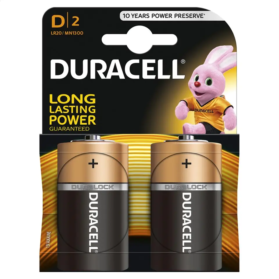 ⁨DURACELL BATTERY ALKALINE BASIC LR20/D M BLISTER *2⁩ at Wasserman.eu