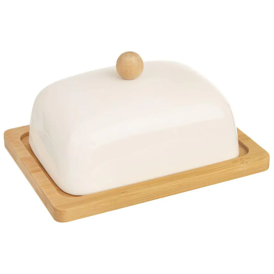 ⁨BUTTER DISH PORCELAIN BUTTER BOWL WHITE⁩ at Wasserman.eu