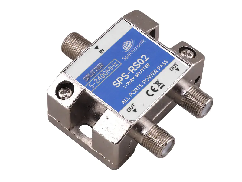 ⁨Rozgałęźnik splitter 1/2 5-2400 MHz Spacetronik SPS-R02. (1LM)⁩ at Wasserman.eu