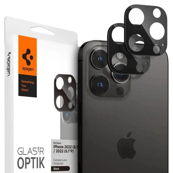 ⁨Camera Cover IPHONE 14 PRO / 14 PRO MAX Spigen Optik.TR Camera Protector 2-Pack black⁩ at Wasserman.eu