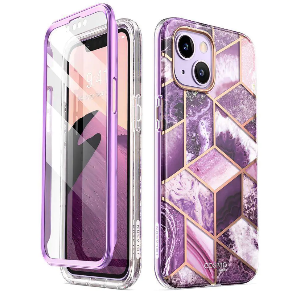 ⁨Original Case IPHONE 14 PLUS Supcase Cosmo Marble purple⁩ at Wasserman.eu