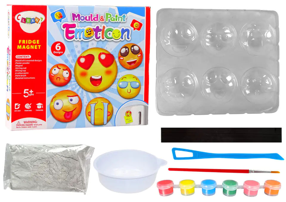 ⁨DIY Emoji Paint Kit Smiley Faces Plaster Magnets⁩ at Wasserman.eu