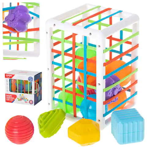 ⁨Kostka elastyczna sensoryczna układanka sorter kształtów zabawka wtykana prostokąt⁩ w sklepie Wasserman.eu