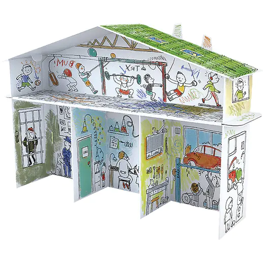 ⁨3D XXL Folding Coloring Page Cottage Only for Boys PD-000203 MONUMI⁩ at Wasserman.eu