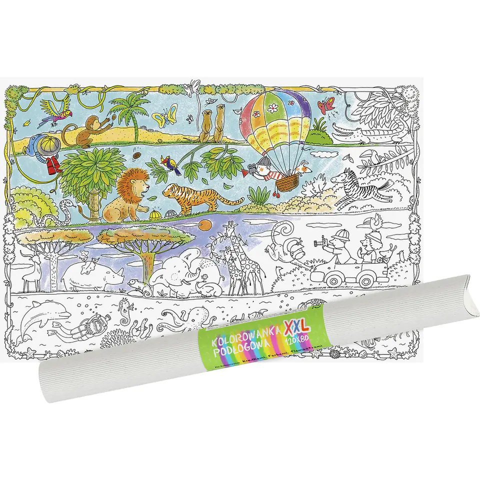 ⁨XXL Floor Coloring Page 120x80cm Safari PP-000115 MONUMI⁩ at Wasserman.eu