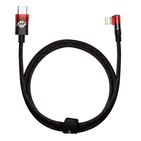 ⁨Kabel USB-C do Lightning Baseus MVP 20W 1m (czarno-czerwony))⁩ w sklepie Wasserman.eu