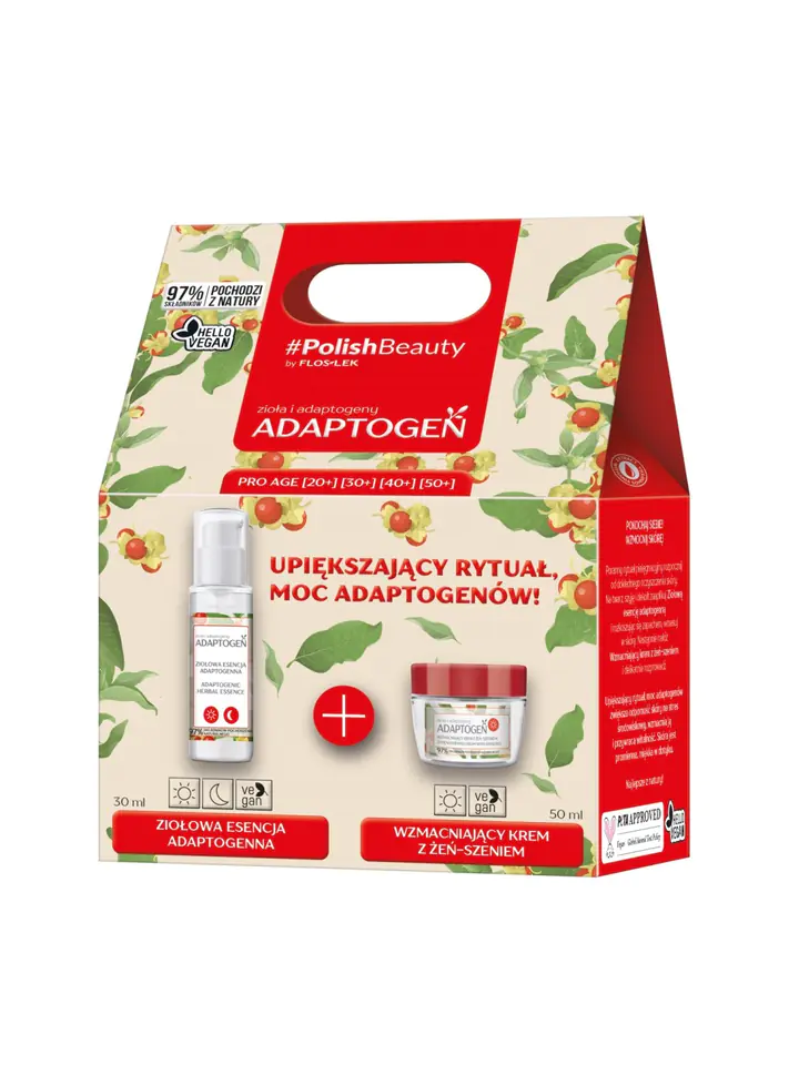 ⁨Floslek ADAPTOGEN Set (Strengthening cream with ginseng + Herbal adaptogenic essence)⁩ at Wasserman.eu